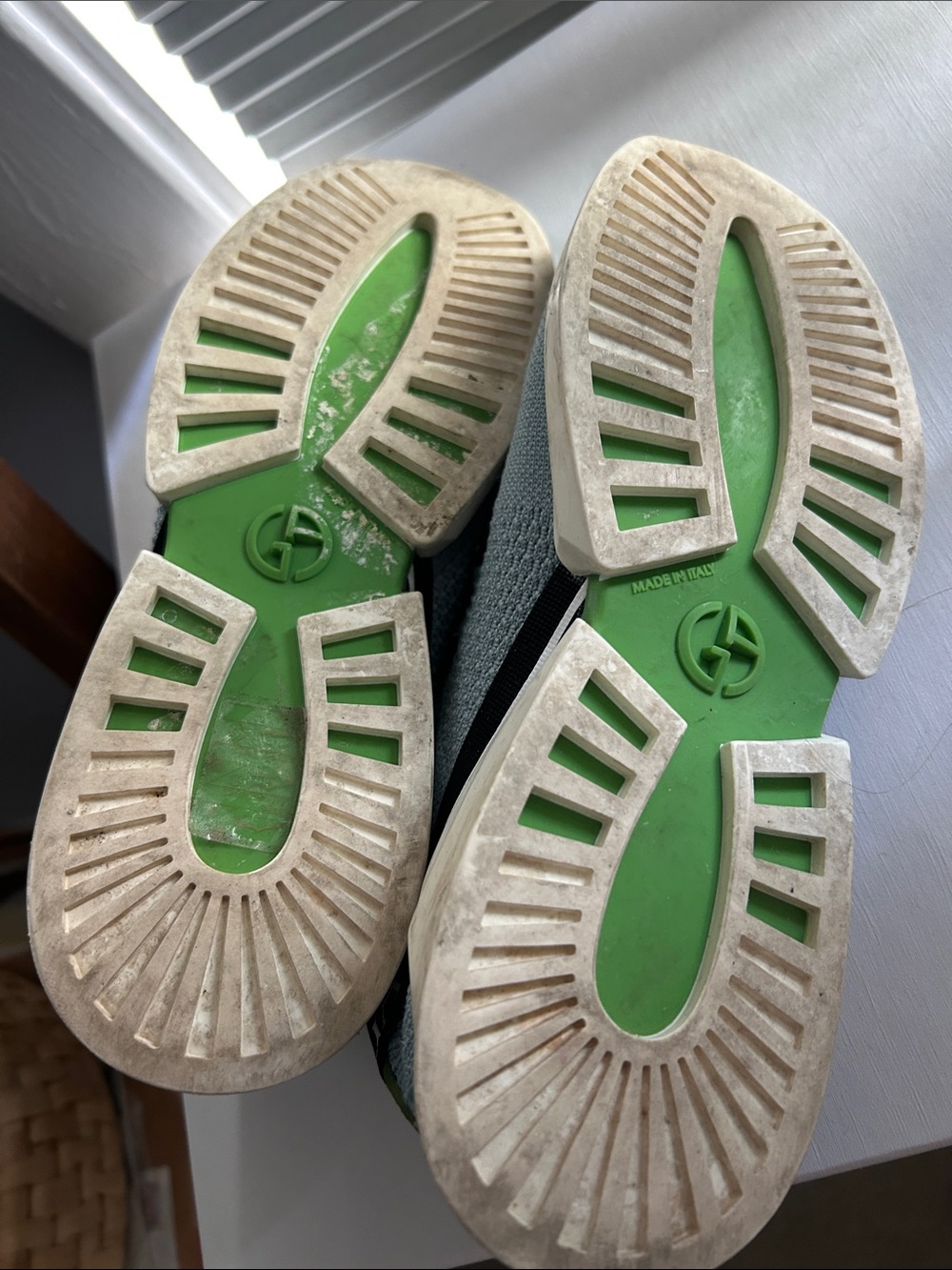Giorgio Armani Blue and Green Sneakers - Picture 8 of 9
